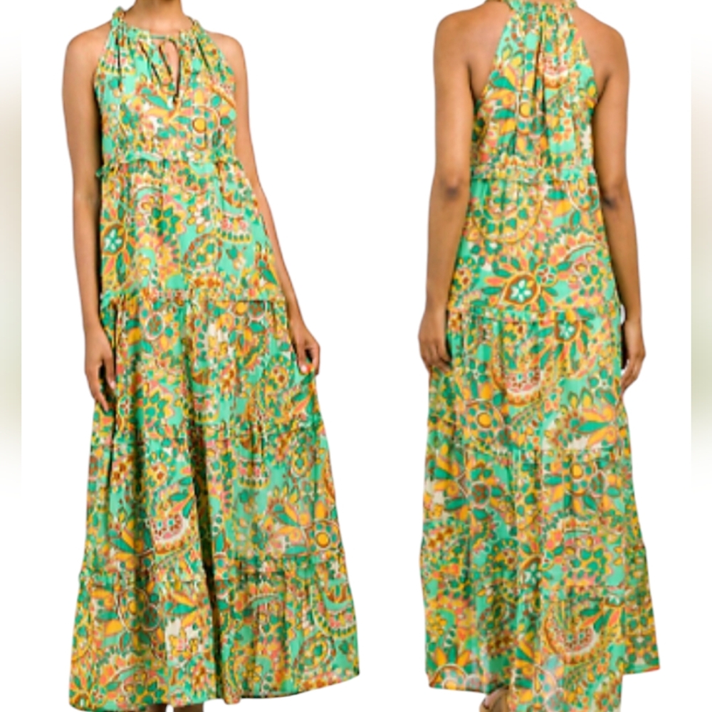 House of Harlow 1960 Tiered Halter Maxi Dress ...Size Small